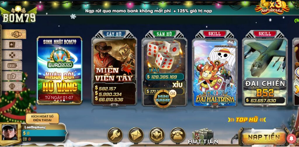 Nhiều loại game hấp dẫn tại Bom79
